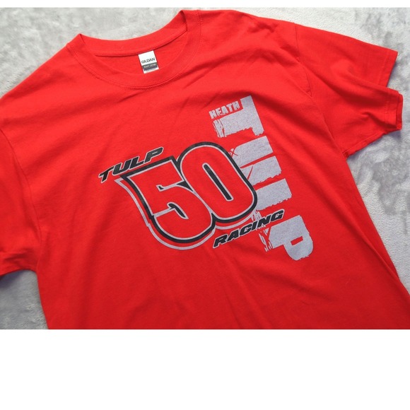 Gildan Other - Heath Tulp Racing #50 T-Shirt Men's S‎ Red Short Sleeve USRA Dirt Track Racing